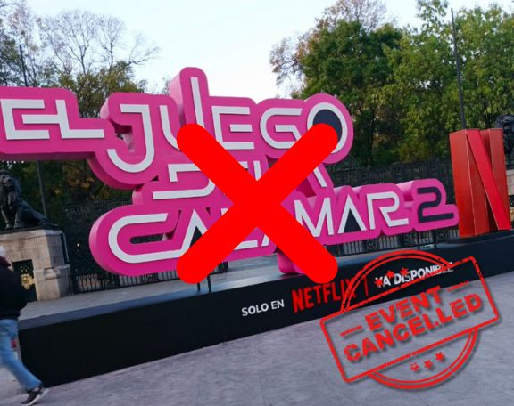 Imagen de la cancelación del lanzamiento de El Juego del Calamar 2