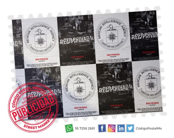 Imagen de pegado de pósters en guerrilla para Red Privada