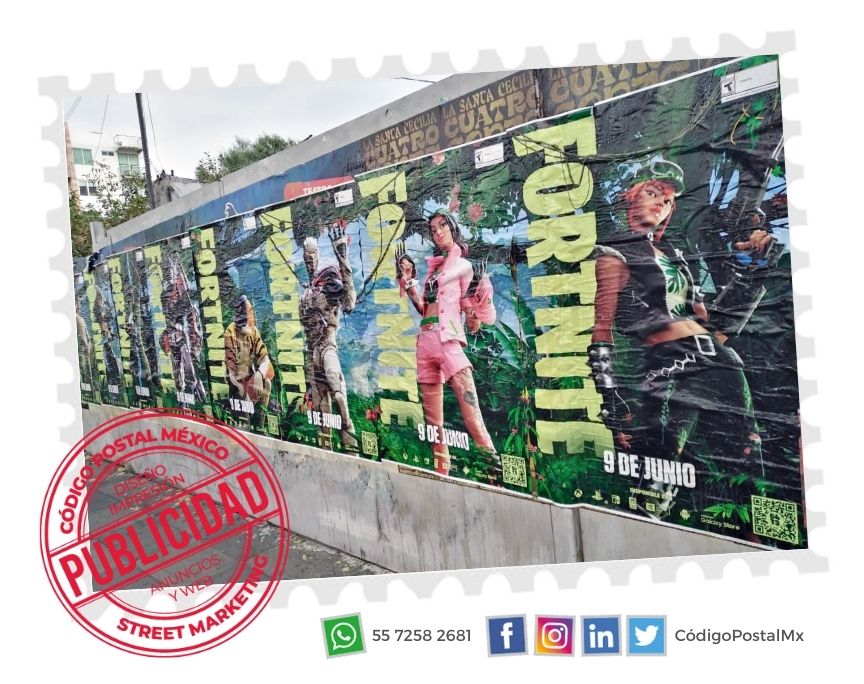 Imagen Guerrilla Advertising campaña FORTNITE / CDMX