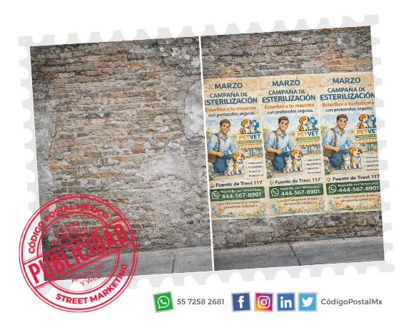 carteles en calle con estrategias de fly posting
